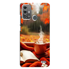Чохол з унікальним дизайном 'Осінь з кавою' для ZTE Blade A53 Pro – Кава і дощ