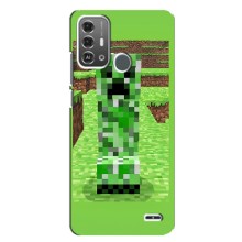 Чехлы для ZTE Blade A53 Pro (Персонажи Майн Крафт) (Крипер 2)