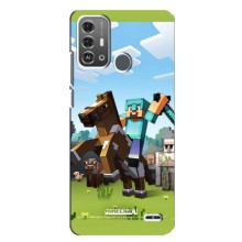 Чехлы для ZTE Blade A53 Pro (Персонажи Майн Крафт) (На коне)