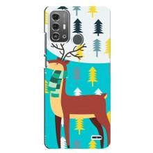 Силіконовий бампер з картинкою звірів для ZTE Blade A53 Pro (Олень із шарфом)