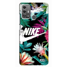 Силиконовый Чехол на ZTE Blade A53 Pro с картинкой Nike (Цветочный Nike)