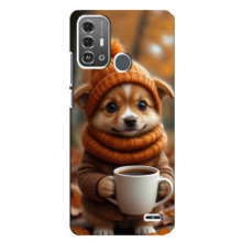 Друкований чохол 'Звірята з кавою' для ZTE Blade A53 Pro – Песик з кавою