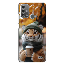 Друкований чохол 'Звірята з кавою' для ZTE Blade A53 Pro – Тигр з кавою