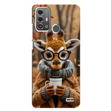 Друкований чохол 'Звірята з кавою' для ZTE Blade A53 Pro – Жираф з кавою