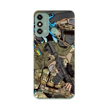 Чехлы с картинкой ЗСУ для ZTE Blade A53 (AlphaPrint) (Воїн ЗСУ)