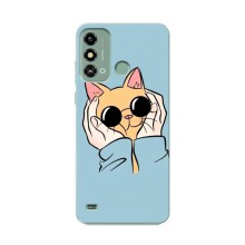 Чохол на ЗТЕ Блейд А53 з Котиками (VPrint) (Котик в окулярах)