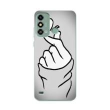 Чехол с принтом для ZTE Blade A53 (AlphaPrint - Знак сердечка)
