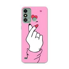 Чохол з принтом для ZTE Blade A53 (AlphaPrint - Знак сердечка)