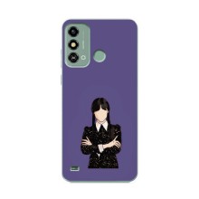Чохли Венсдей на ZTE Blade A53 Уенсдей (AlphaPrint) (Венздей у чорному)