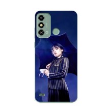 Чохли Венсдей на ZTE Blade A53 Уенсдей (AlphaPrint) (Венздей з парасолькою)