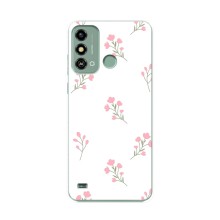 Чохол з розовим принтом для ZTE Blade A53 (Рожеві квіти)