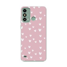 Чохол з розовим принтом для ZTE Blade A53 (Сердечки на рожевому)