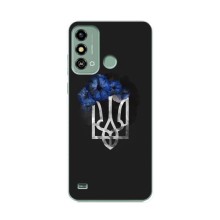 Чехол с украинским гербом на ZTE Blade A53 – Герб с цветком