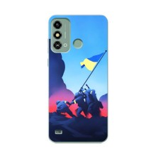 Чехол с украинским воином на ZTE Blade A53 – Украинский прапор