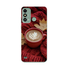 Чохол з унікальним дизайном 'Осінь з кавою' для ZTE Blade A53 – Кава на ковдрі