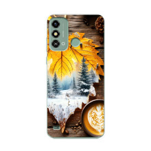 Чохол з унікальним дизайном 'Осінь з кавою' для ZTE Blade A53 – Осінньо-зимове кава