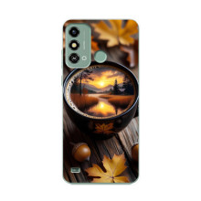 Чохол з унікальним дизайном 'Осінь з кавою' для ZTE Blade A53 – Темна кава