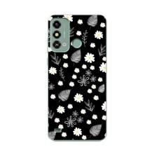 Чехлы с тематикой "ЦВЕТЫ" на ZTE Blade A53 (цветение на чорном)