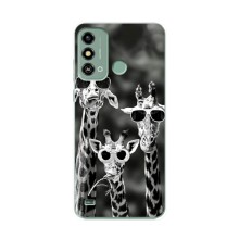 Силіконовий чохол з КАРТИНКАМИ літо для ZTE Blade A53 (AlphaPrint) (Жирафи в окулярах)