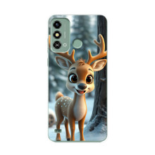 Яскравий чохол для ZTE Blade A53 з Зимові Оленята – Оленятко в лісі