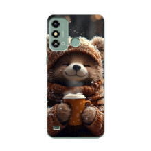 Печатный чехол «Зверята с кофе» для ZTE Blade A53 – Мишка с кофе