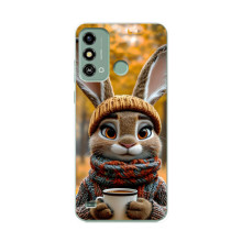 Печатный чехол «Зверята с кофе» для ZTE Blade A53 – Зайчик с кофе