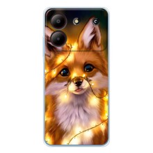 Чехлы с картинкой Лисички для ZTE Blade A54 (VPrint) (Лисичка в гирляндах)