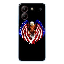 Чехол Флаг USA для ZTE Blade A54 – Крылья США