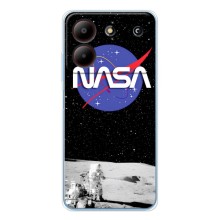 Силиконовый бампер с принтом "Наса" на ZTE Blade A54 – Nasa на луне