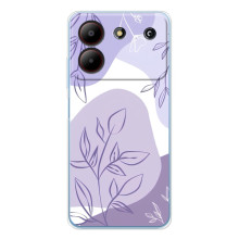 Силконовий чохол з принтом в квітах на ZTE Blade A54 – Фіолетовий дизайн