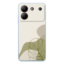 Силконовий чохол з принтом в квітах на ZTE Blade A54 – Монстера зелена