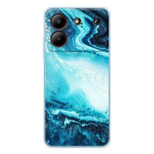Мраморный чехол на ZTE Blade A54 (VPrint) (Голубой мрамор)