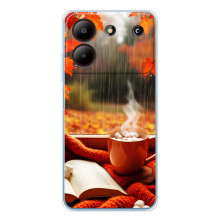Чохол з унікальним дизайном 'Осінь з кавою' для ZTE Blade A54 – Кава і дощ