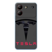 Силиконовый бампер с картинкой машины на ZTE Blade A54 – Logo TESLA