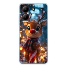 Яркий чехол для ZTE Blade A54 с Зимними Оленятами – Олень в шарфе