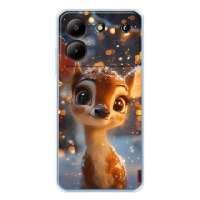 Яркий чехол для ZTE Blade A54 с Зимними Оленятами – Оленёнок среди гирлянд