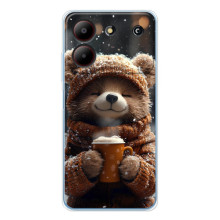 Друкований чохол 'Звірята з кавою' для ZTE Blade A54 – Мішка з кавою