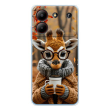 Друкований чохол 'Звірята з кавою' для ZTE Blade A54 – Жираф з кавою