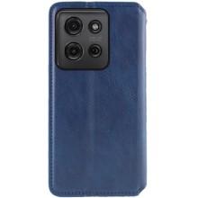 Кожаный чехол-книжка GETMAN Cubic (PU) для ZTE Blade A55 4G – Синий