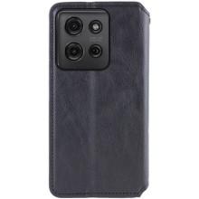 Кожаный чехол-книжка GETMAN Cubic (PU) для ZTE Blade A55 4G – Черный