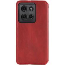 Кожаный чехол-книжка GETMAN Cubic (PU) для ZTE Blade A55 4G – Красный