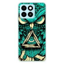 Чохли з принтом СОВИ для ZTE Blade A55 – Зелена сова