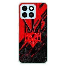 Чехлы УПА (Красно-Чёрный) на ZTE Blade A55 – Герб в цвете УПА