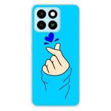 Чехлы (Знак сердечка) на ZTE Blade A55 – Сердце на синем