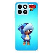 Чехол для ZTE Blade A55 Бравл Старс (VPrint) – Леон акула