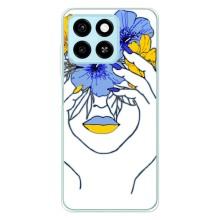 Чехол на ZTE Blade A55 Украинский дизайн – Украинка на всю голову