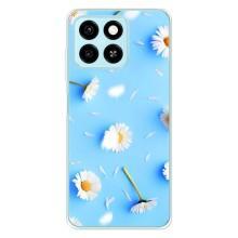 Чохол з Квітами для ZTE Blade A55 (ромашки на блакитному)