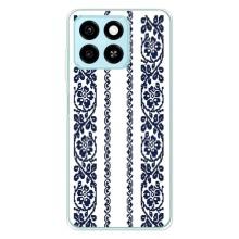 Силиконовый Чехол на ZTE Blade A55 с картинкой Вышиванки – Синяя вышиванка
