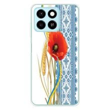 Силиконовый Чехол на ZTE Blade A55 с картинкой Вышиванки – Вышиванка с цветком
