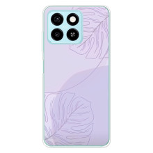 Чохол квітковий дизайн для ZTE Blade A55 – Монстера фіолетова